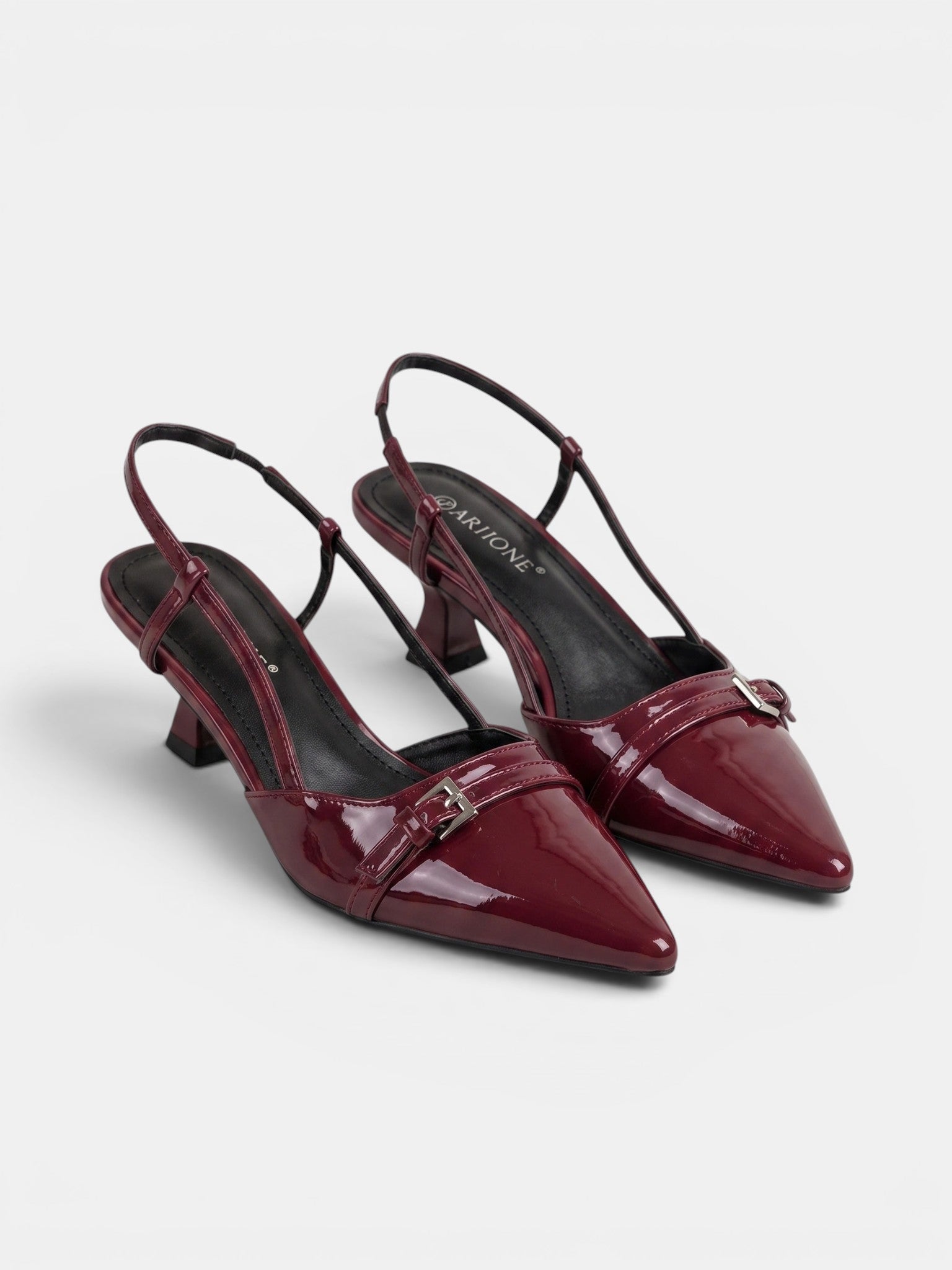 Gleamond | Women's Embroidered Slingback Pumps with Pointed Toe Gleamond