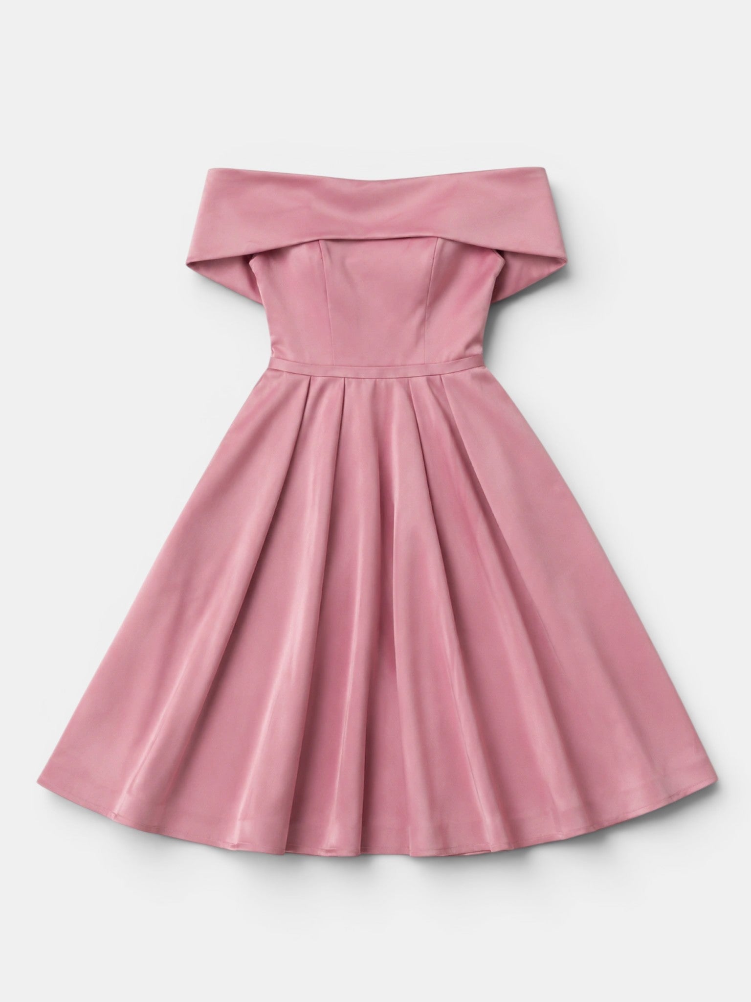 Gleamond | Women's Off Shoulder Fit and Flare Midi Dress with Pleated Full Skirt Gleamond