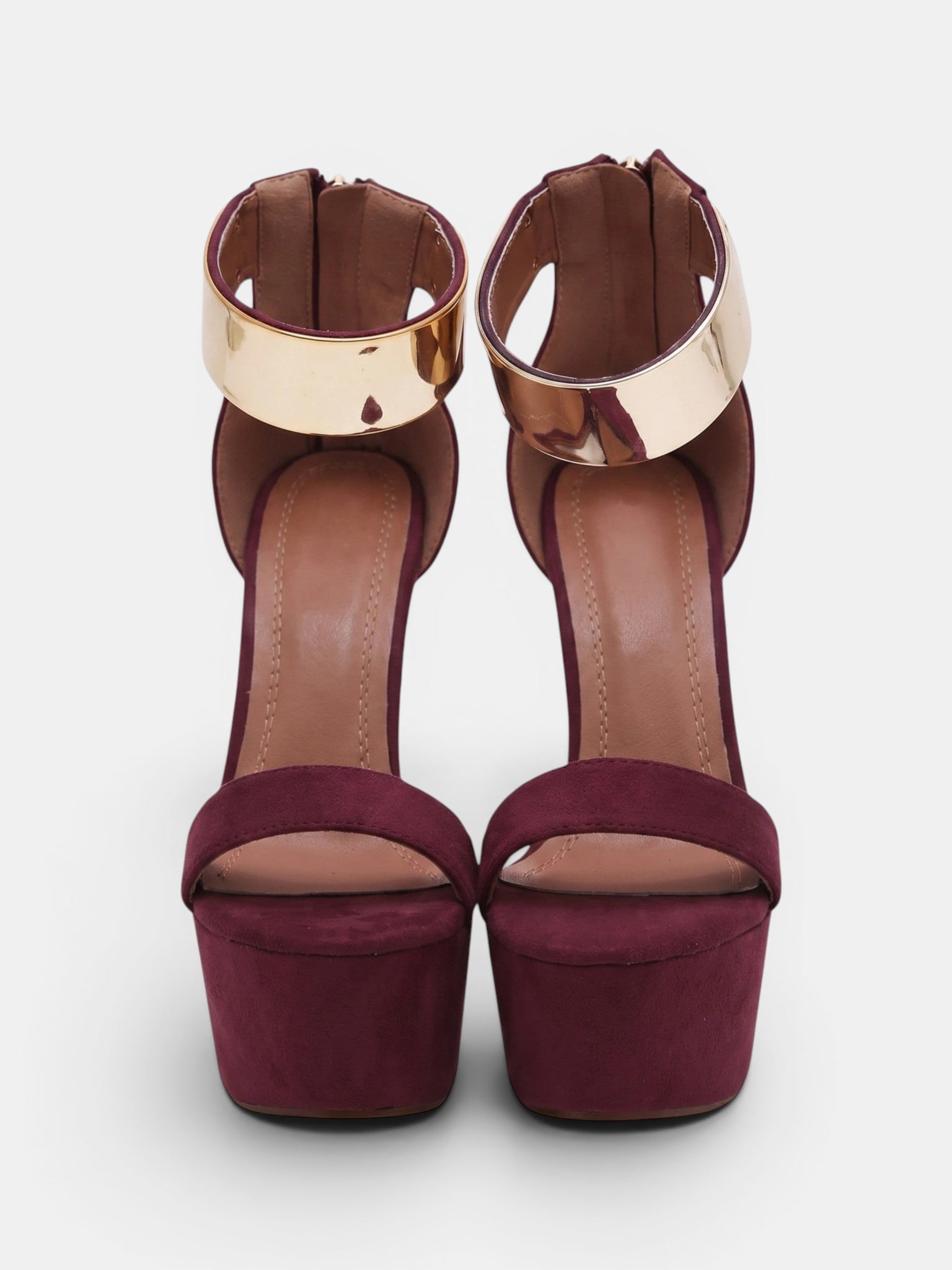 Gleamond | Women's Platform Heels with Metallic Ankle Cuff and Stiletto Heel Gleamond