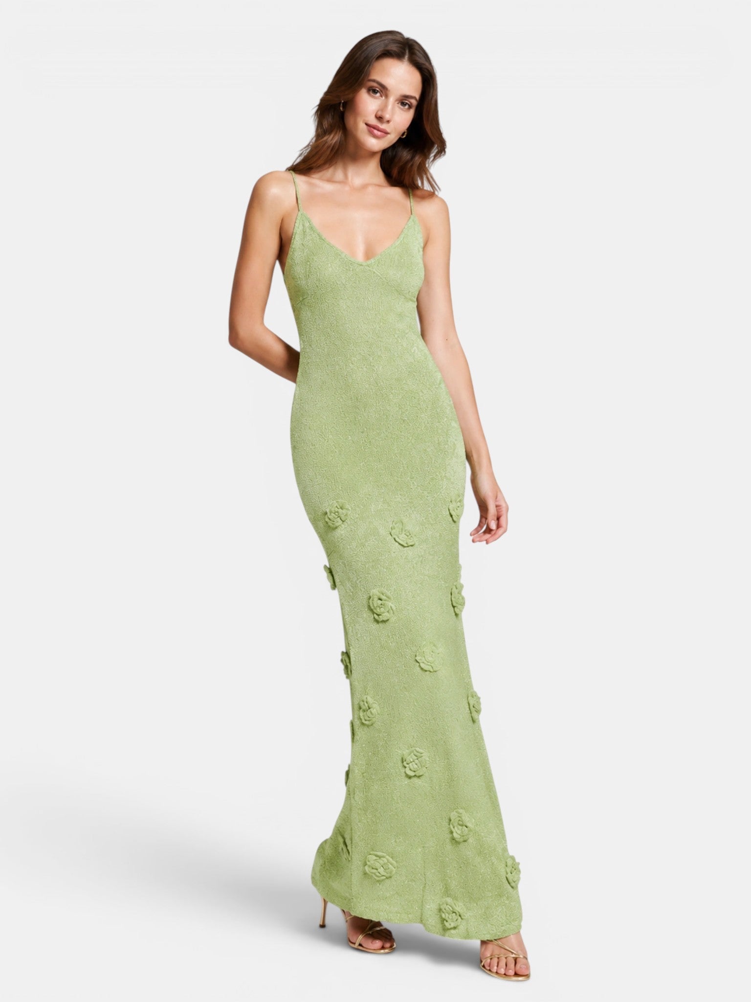 Gleamond | Women's Sequin Crochet Maxi Dress Gleamond