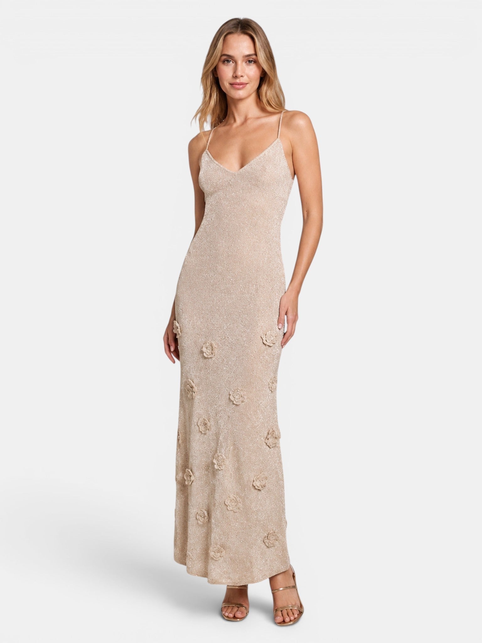 Gleamond | Women's Sequin Crochet Maxi Dress Gleamond
