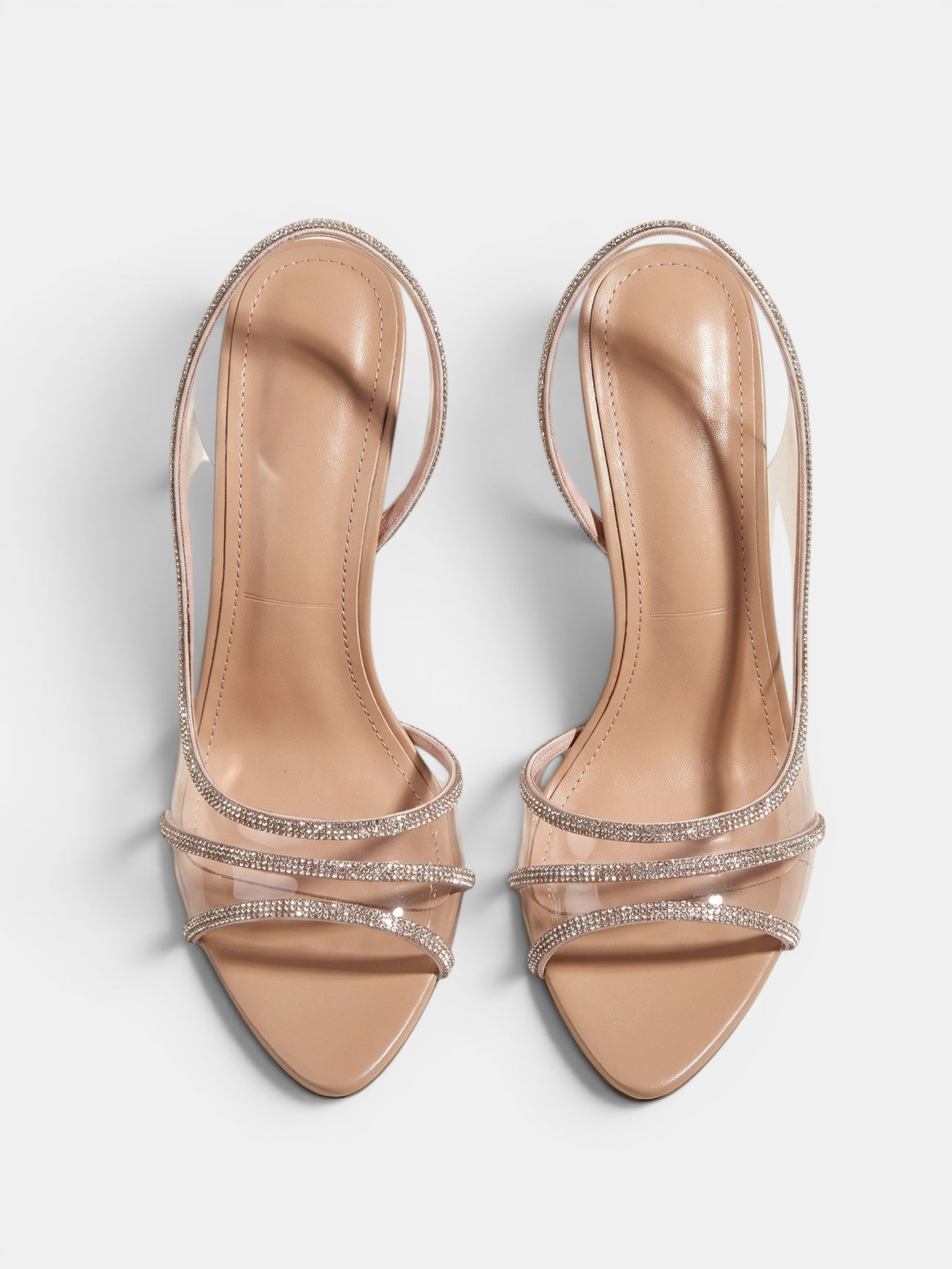 Gleamond | Women's Slingback Sandals with Rhinestone Straps and Open Toe Gleamond