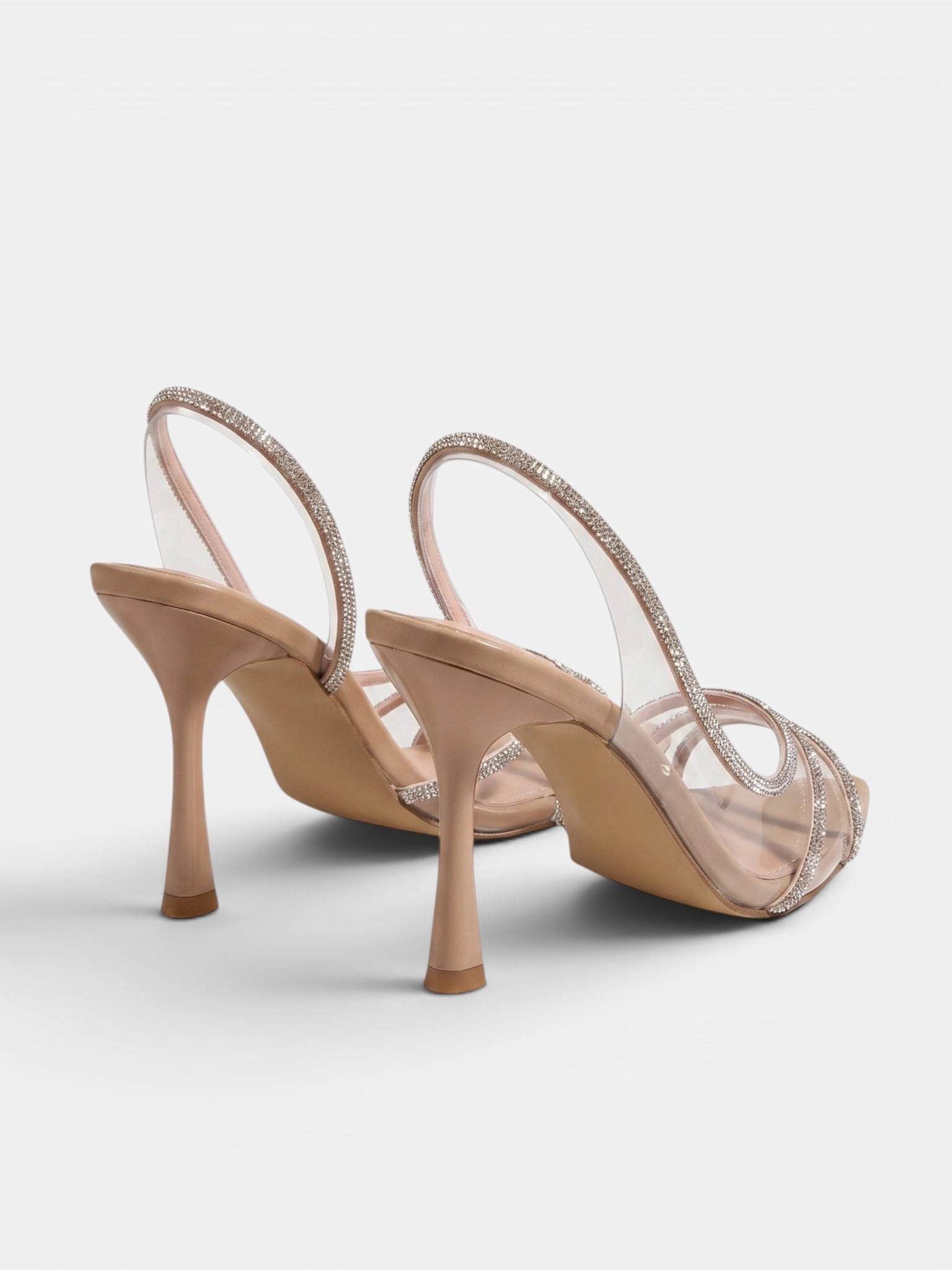 Gleamond | Women's Slingback Sandals with Rhinestone Straps and Open Toe Gleamond