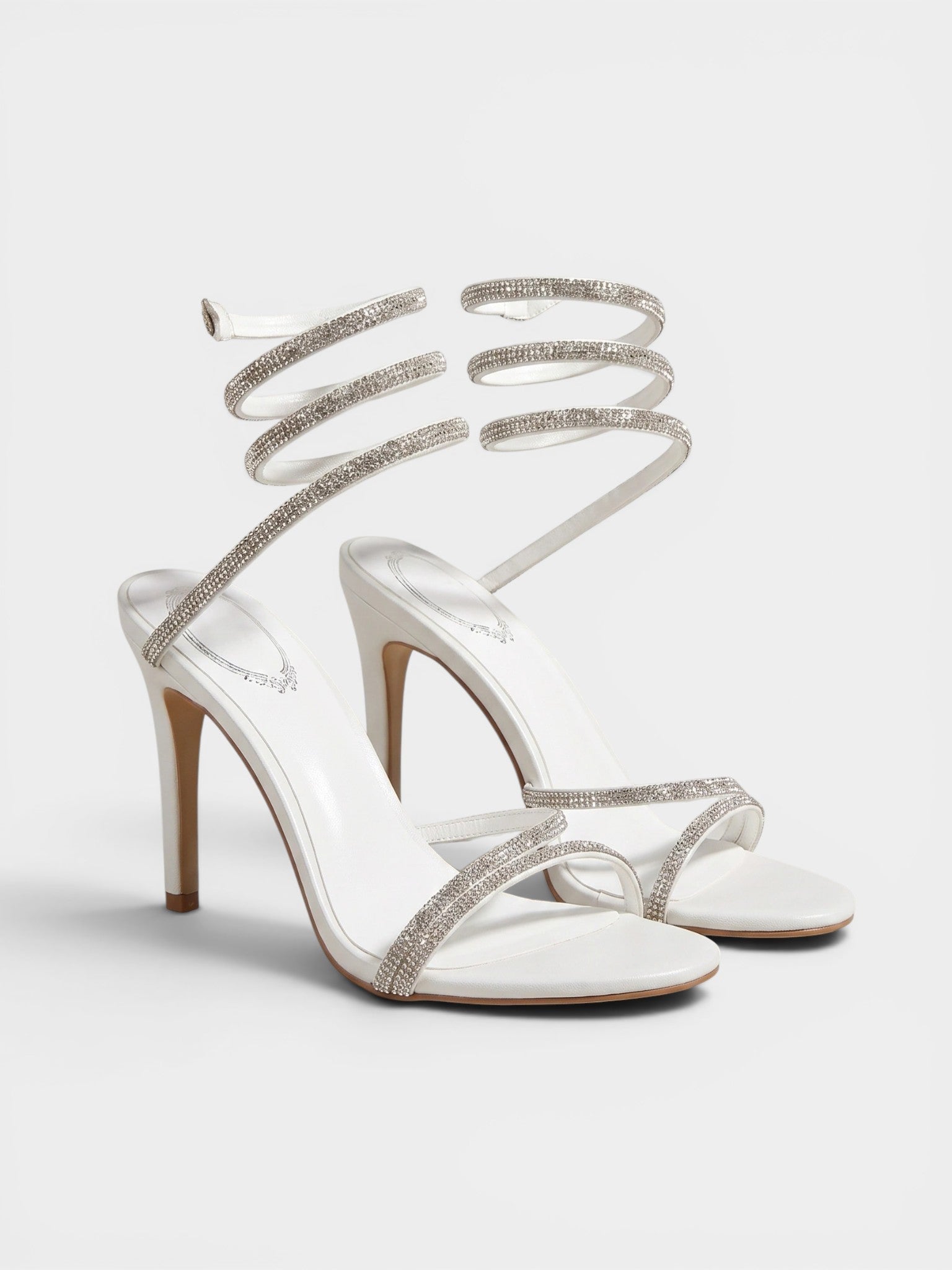 Gleamond | Women's Platform Sandals with Spiral Ankle Strap and Stiletto Heel Gleamond