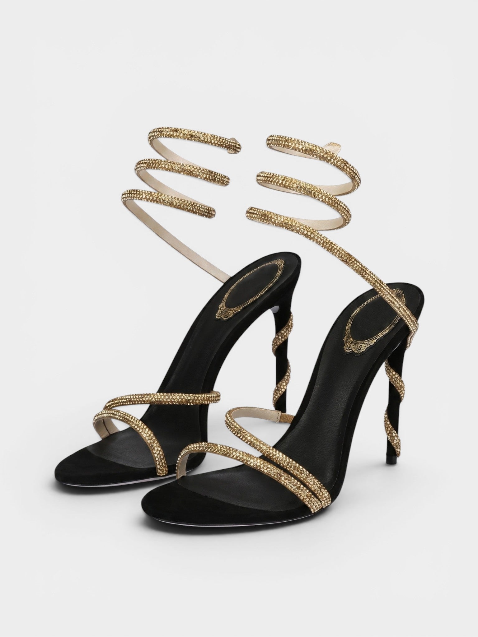 Gleamond | Women's Platform Sandals with Spiral Ankle Strap and Stiletto Heel Gleamond