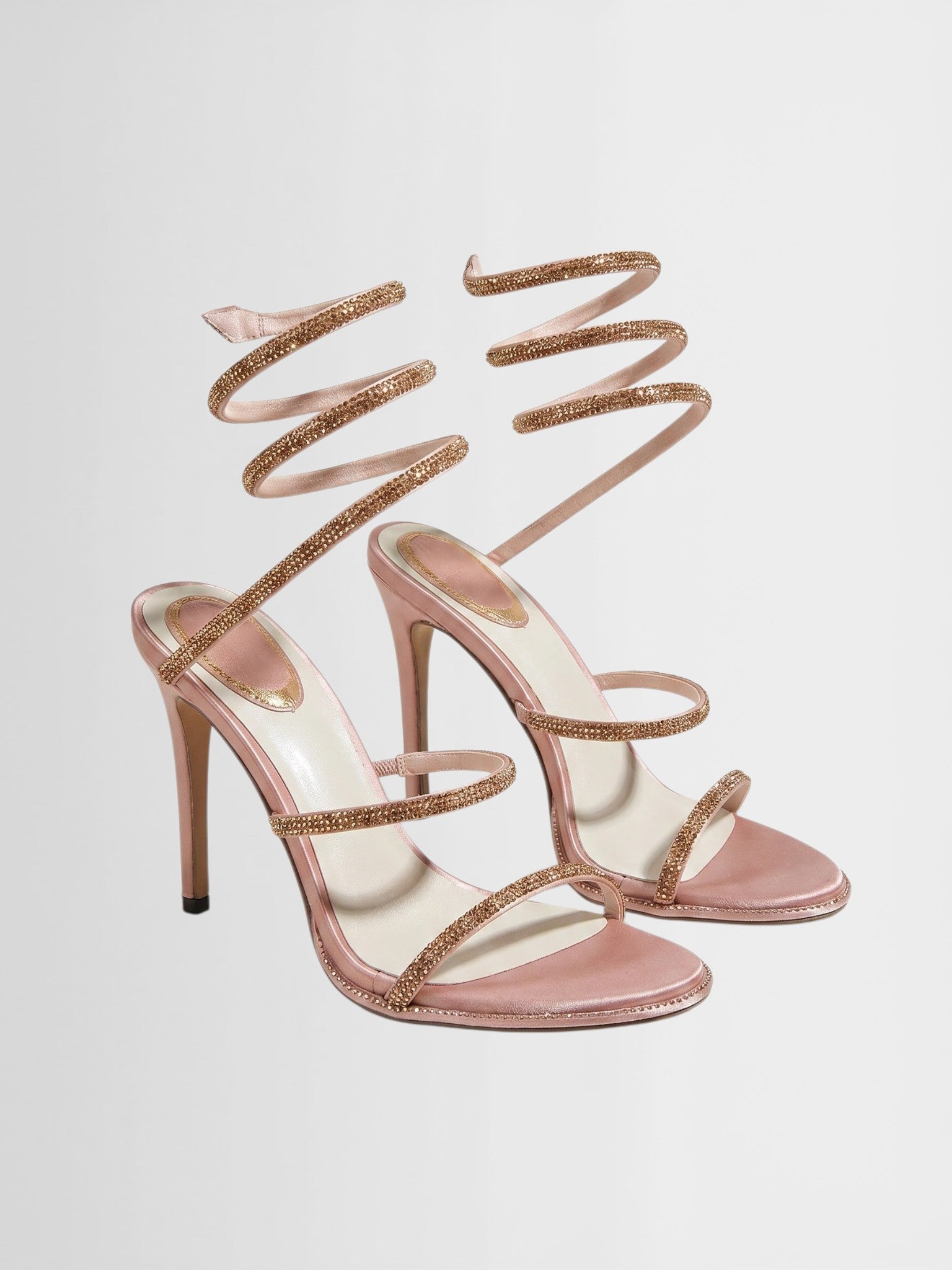 Gleamond | Women's Platform Sandals with Spiral Ankle Strap and Stiletto Heel Gleamond