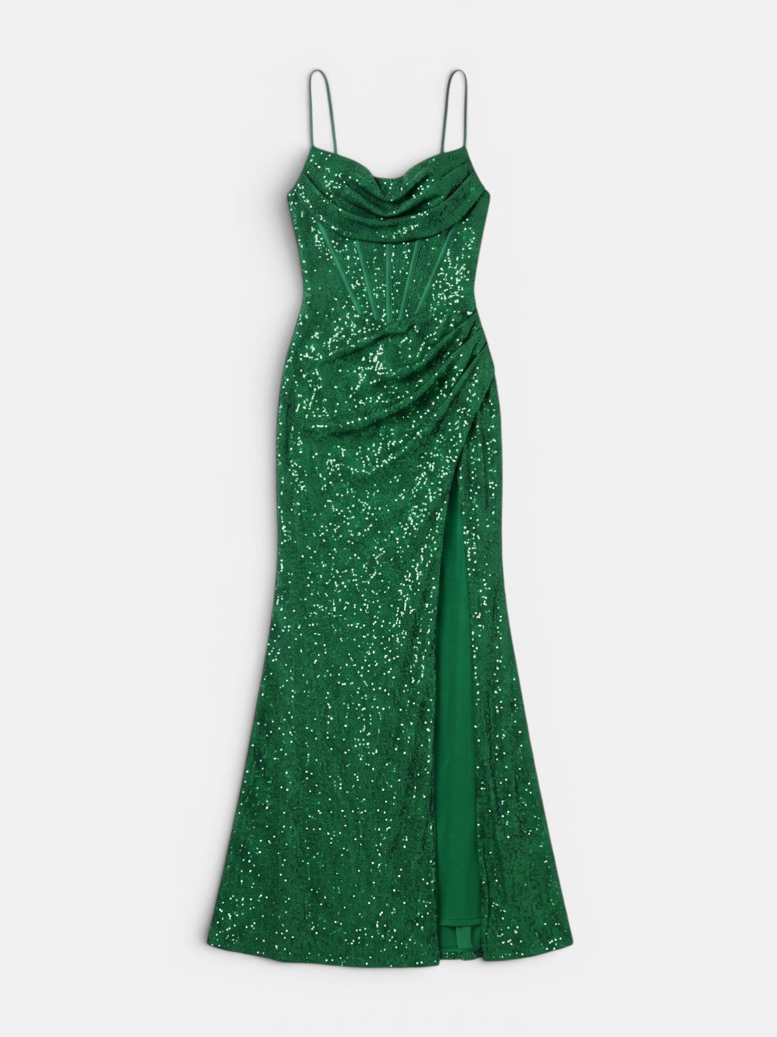 Gleamond | Women's Corset Maxi Dress with Side Split and Shoulder Straps Gleamond