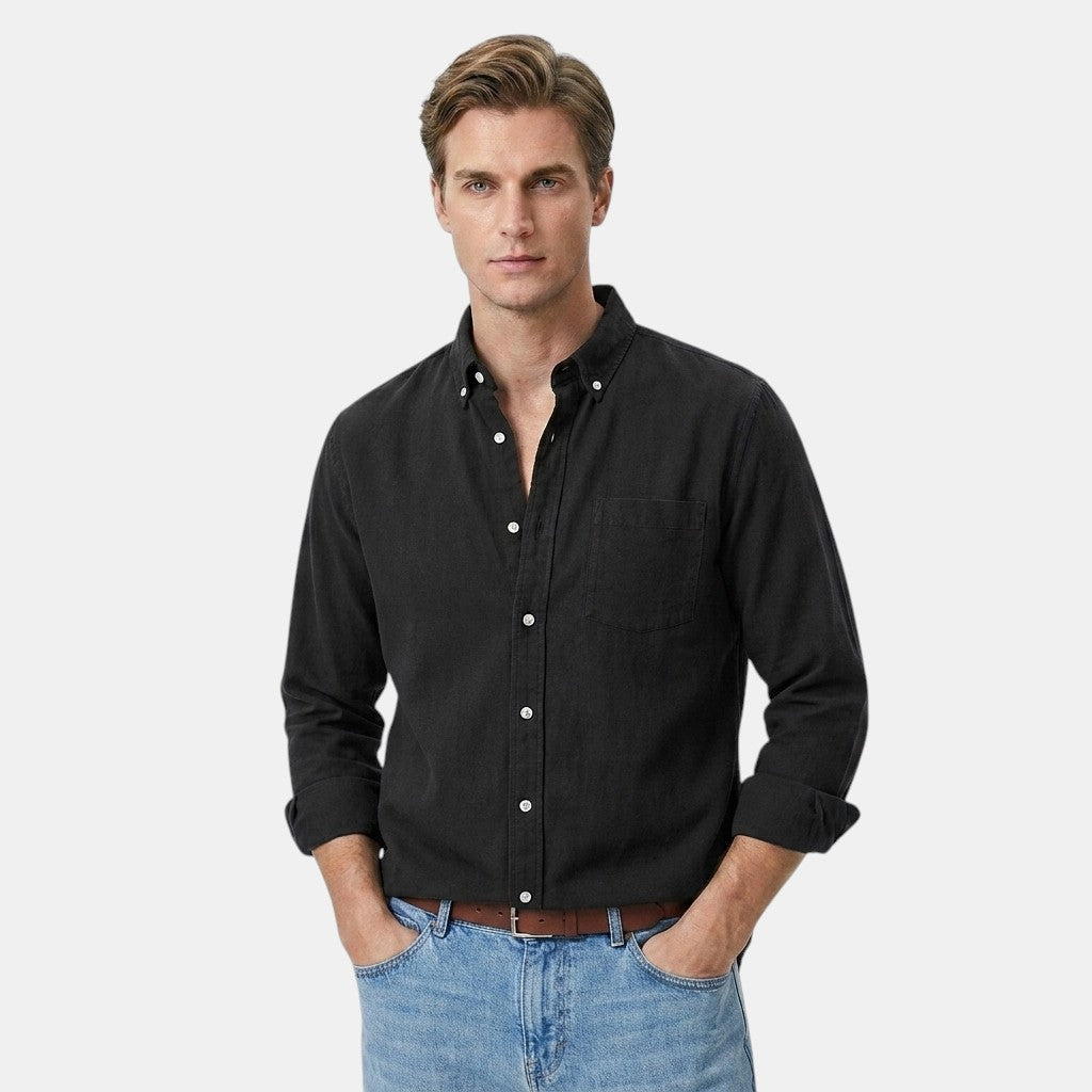 Men’s Cotton Linen Shirt Long Sleeve Casual Button-Up SnugBubs Australia