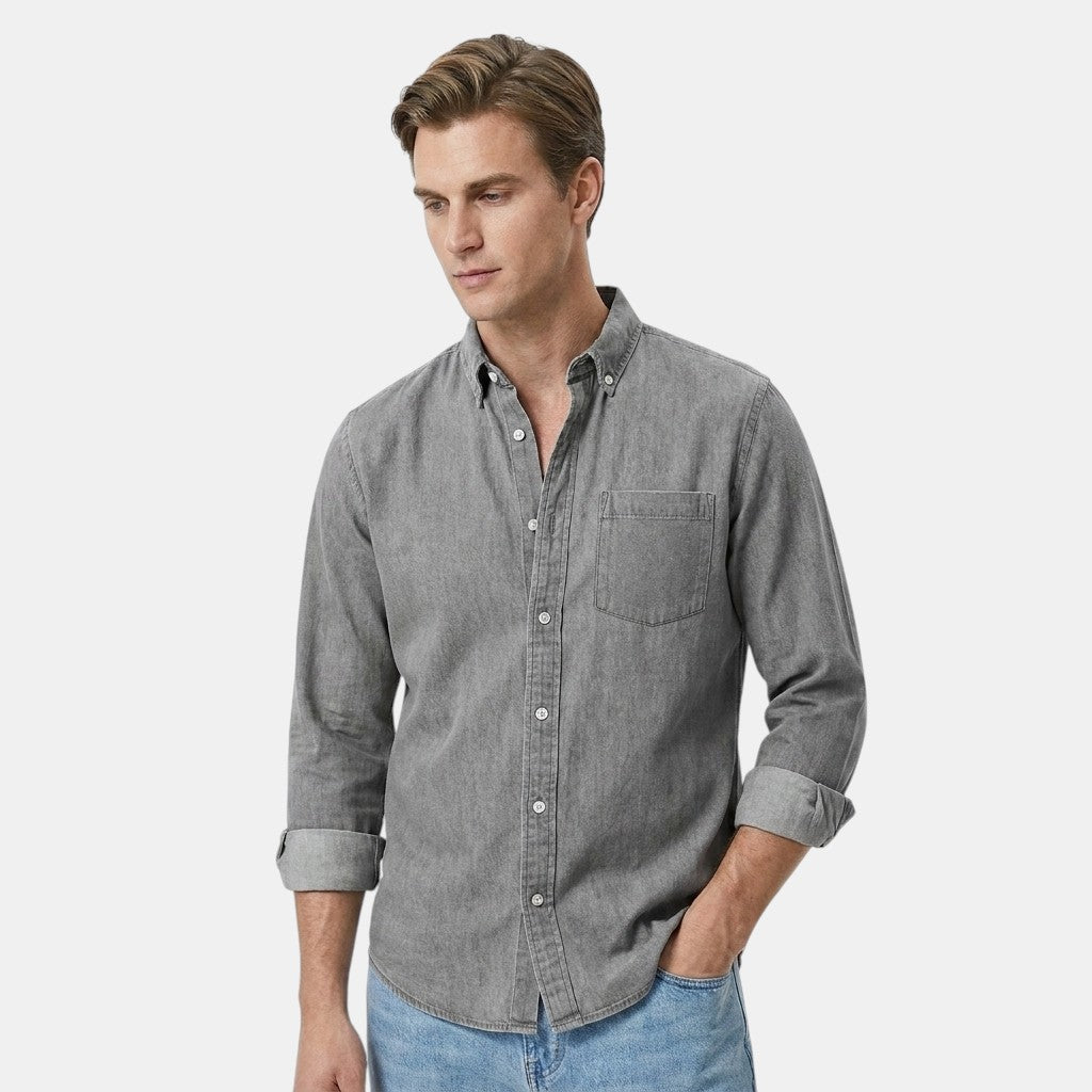 Men’s Cotton Linen Shirt Long Sleeve Casual Button-Up SnugBubs Australia