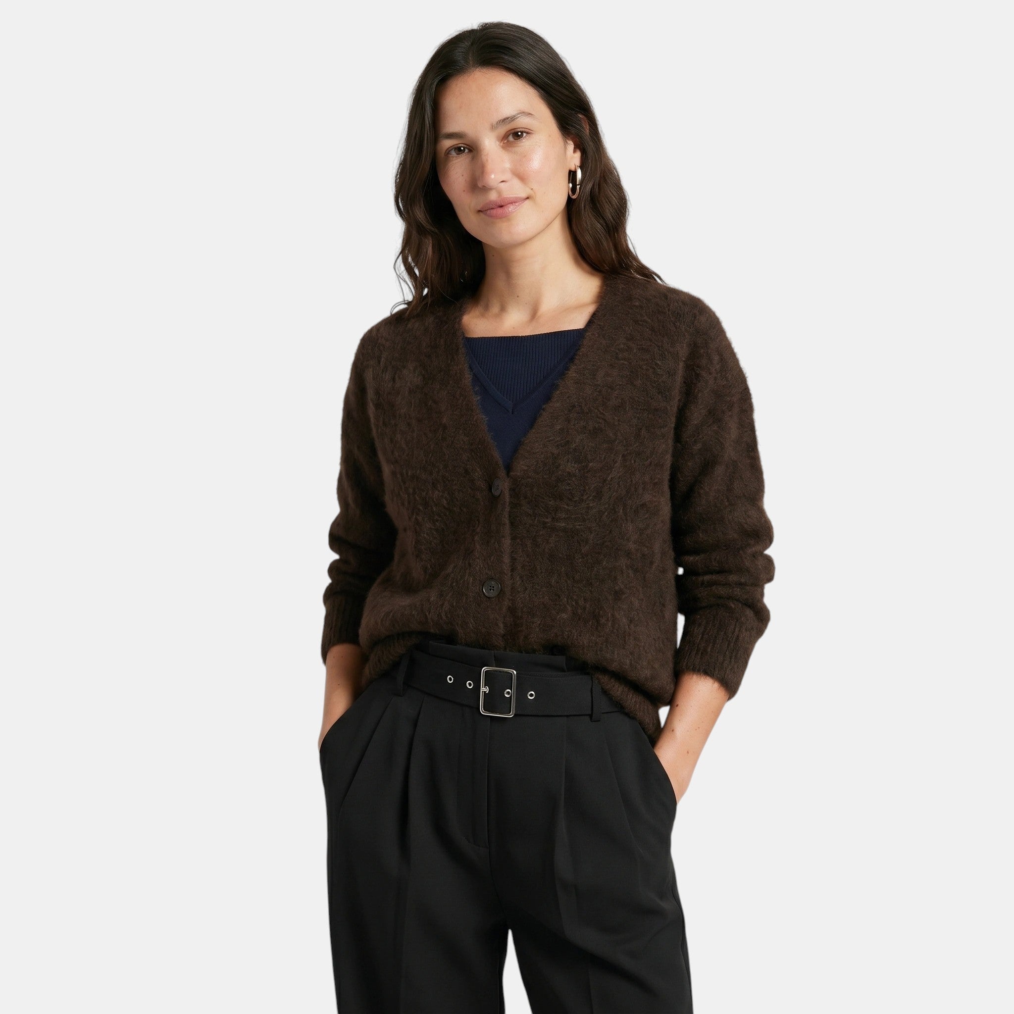 Women's Button Front Cardigan Relaxed Fit Comfortable Sweater SnugBubs Australia