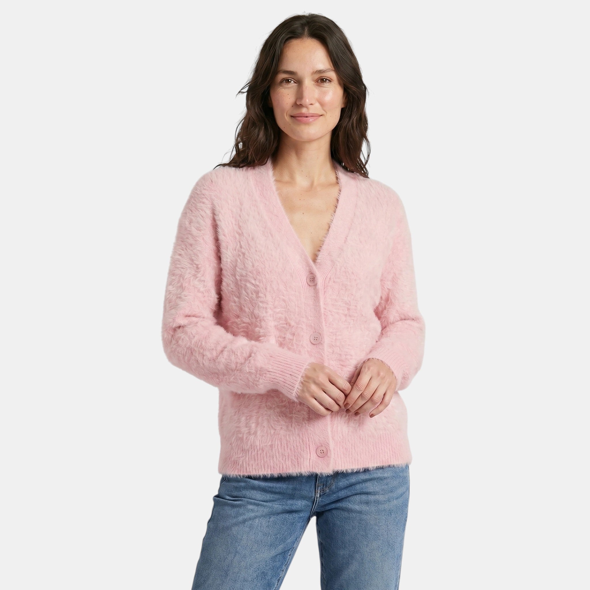 Women's Button Front Cardigan Relaxed Fit Comfortable Sweater SnugBubs Australia