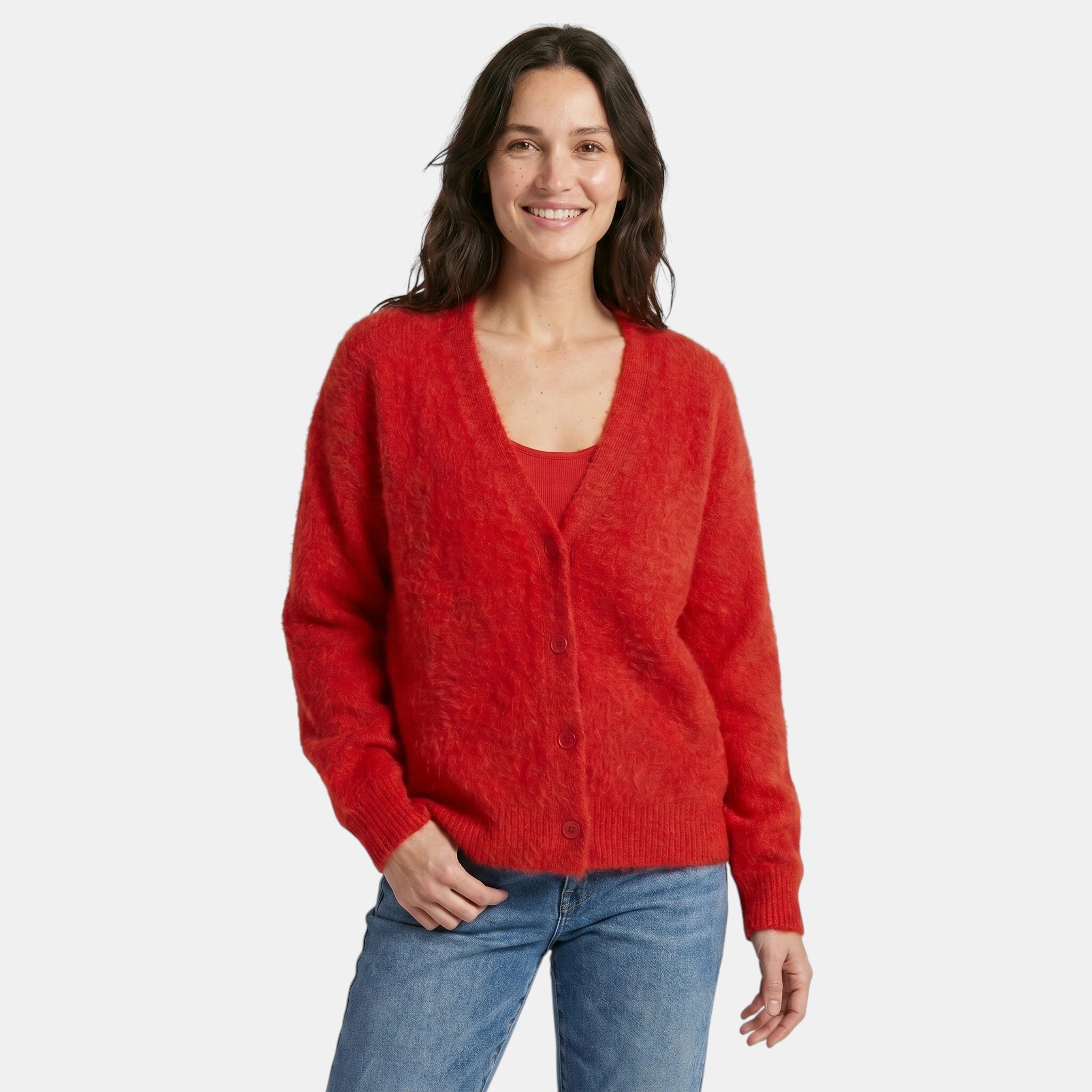 Women's Button Front Cardigan Relaxed Fit Comfortable Sweater SnugBubs Australia