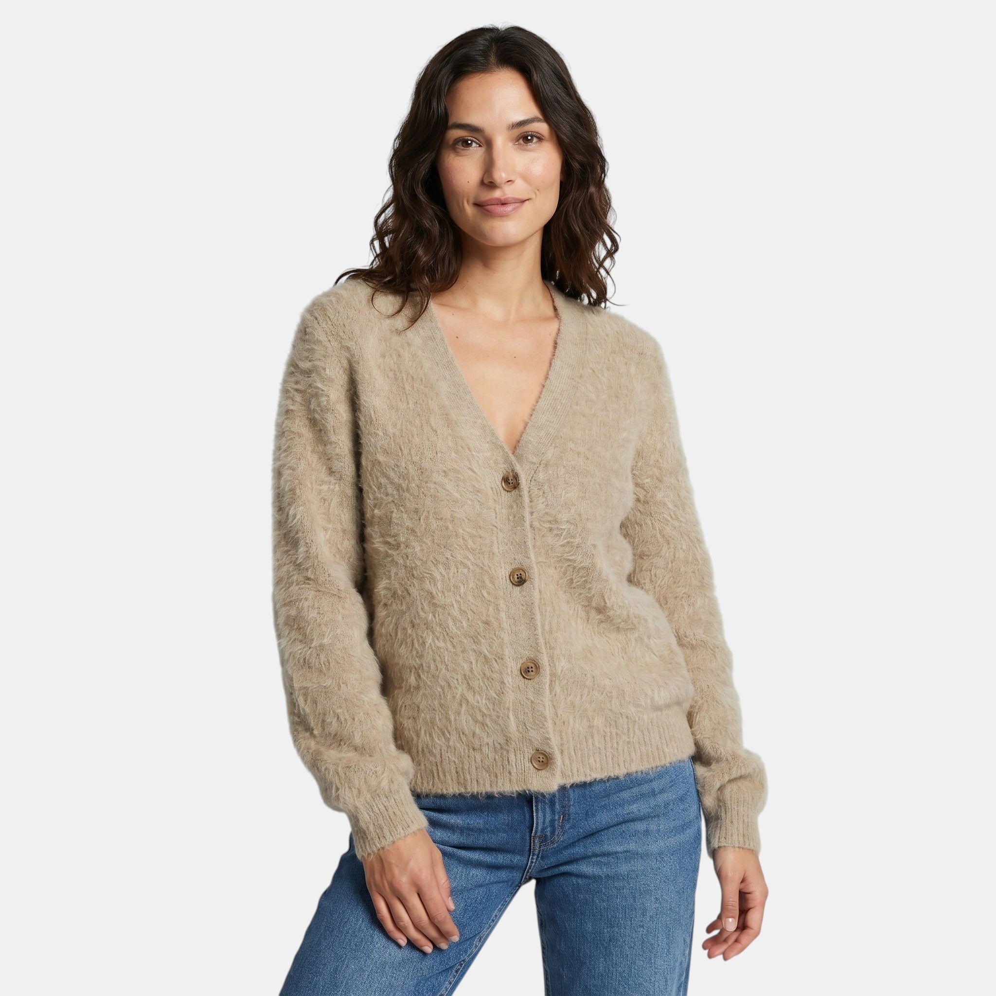 Women's Button Front Cardigan Relaxed Fit Comfortable Sweater SnugBubs Australia