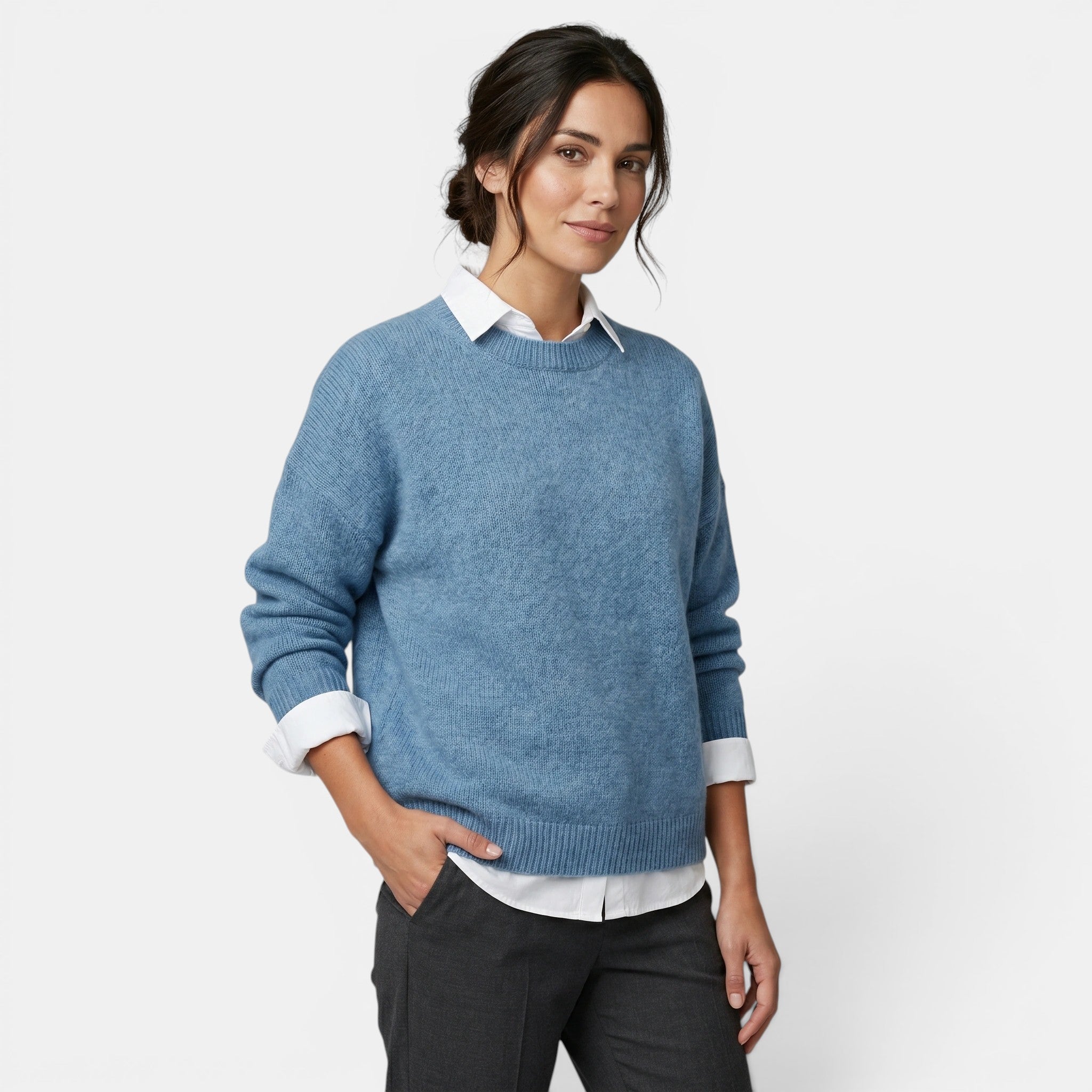Women's Crew Neck Sweater Lightweight Knit Top SnugBubs Australia