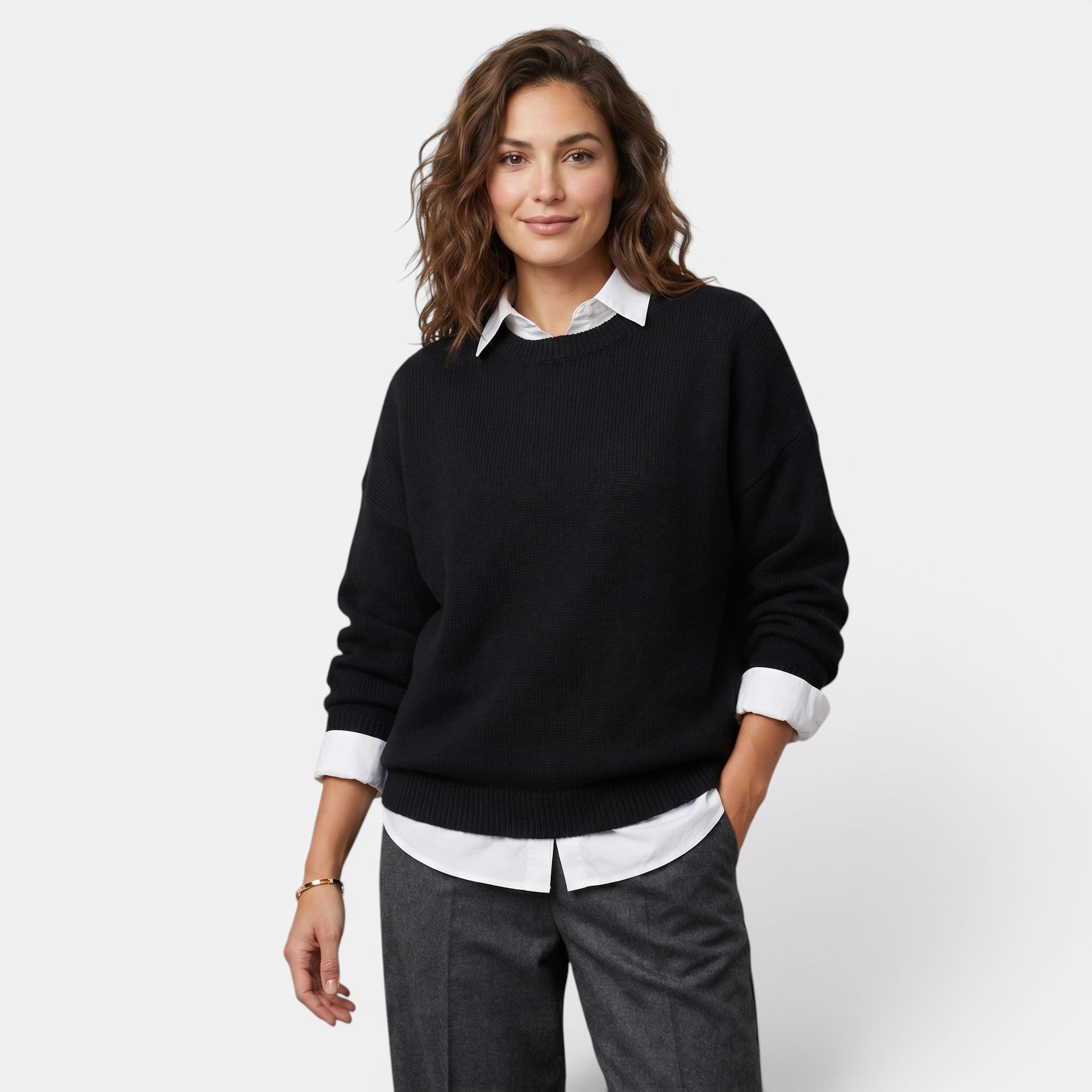 Women's Crew Neck Sweater Lightweight Knit Top SnugBubs Australia