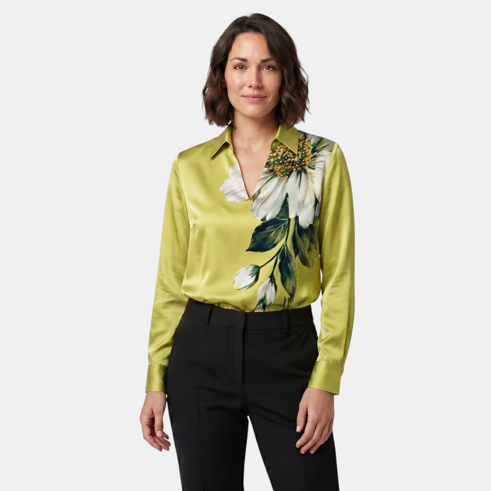 Women's Long Sleeve Floral Blouse Elegant Casual Shirt SnugBubs Australia