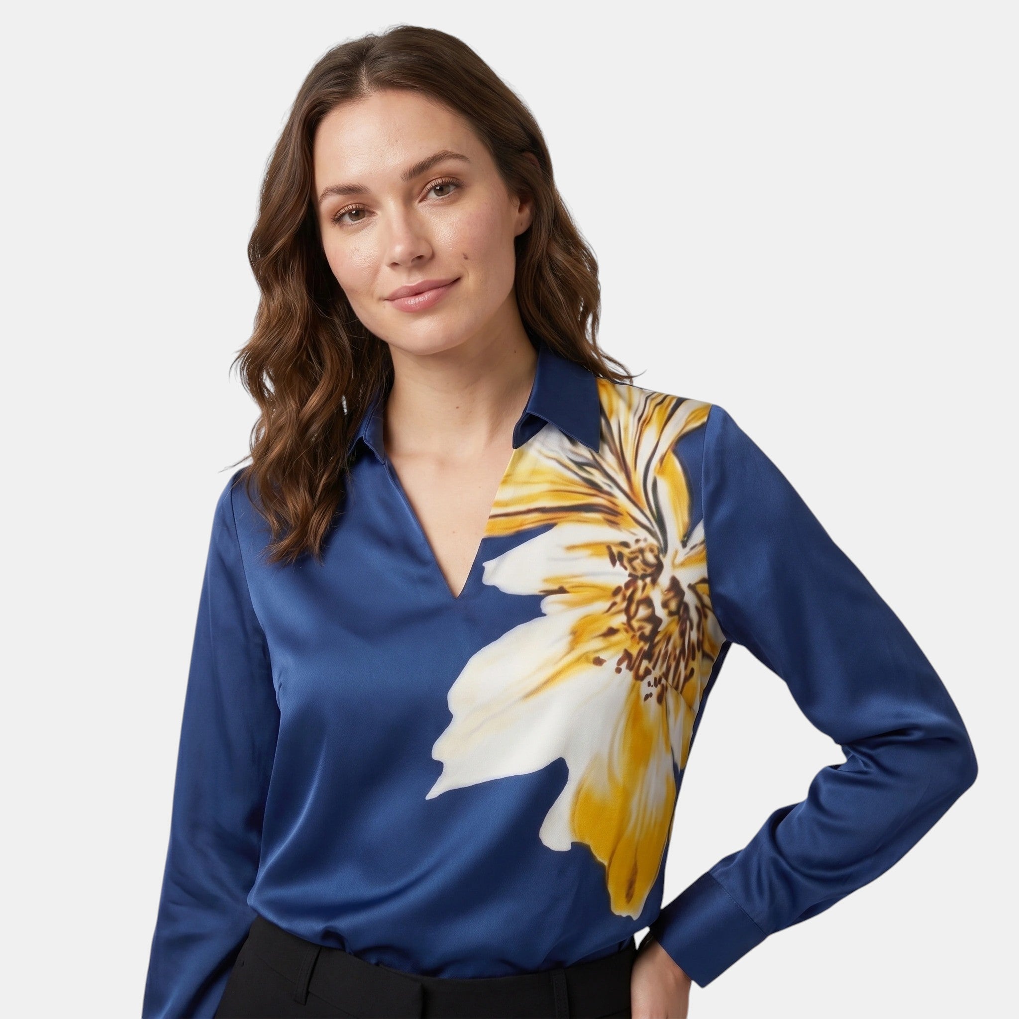 Women's Long Sleeve Floral Blouse Elegant Casual Shirt SnugBubs Australia
