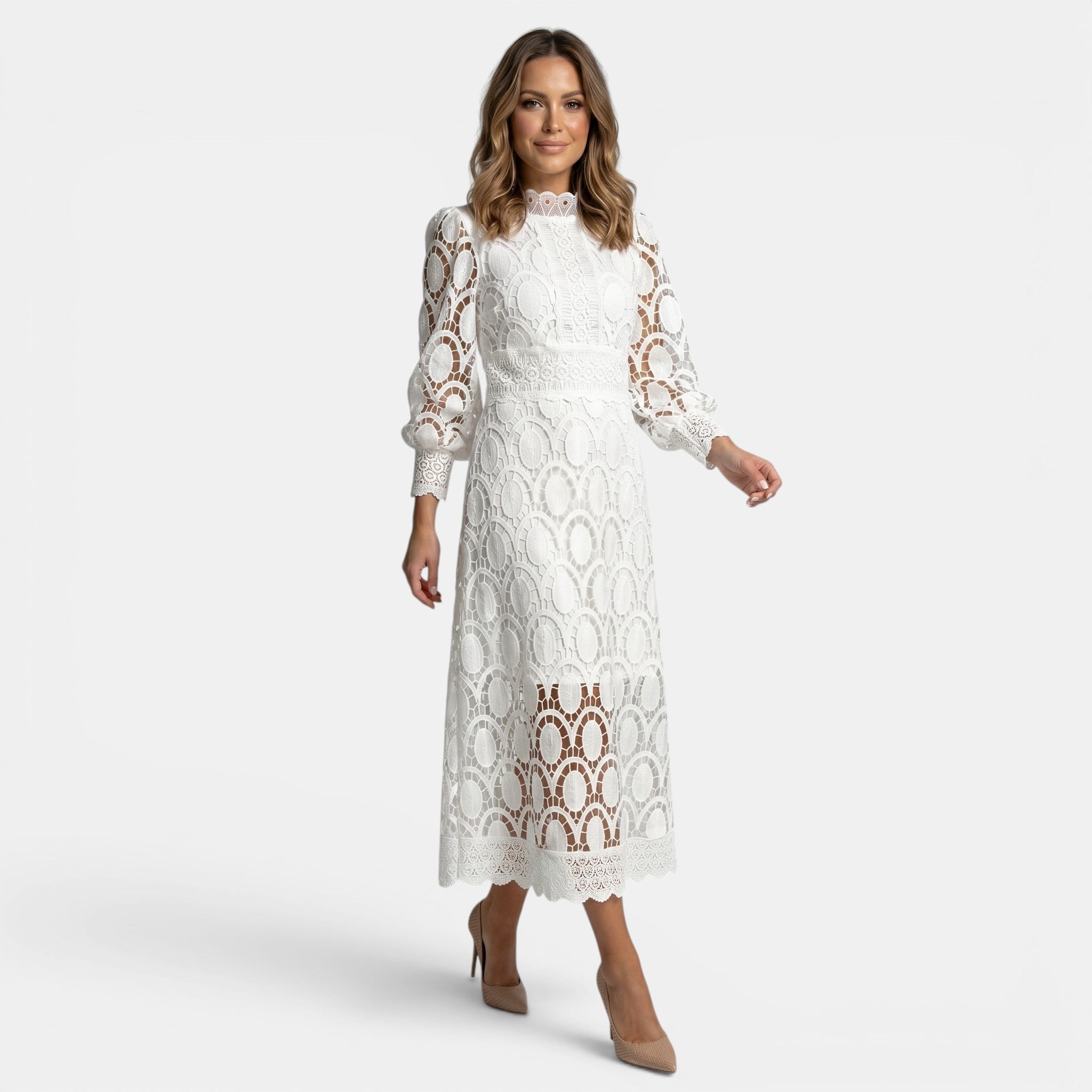 Women's Long Sleeve Lace Midi Dress SnugBubs Australia