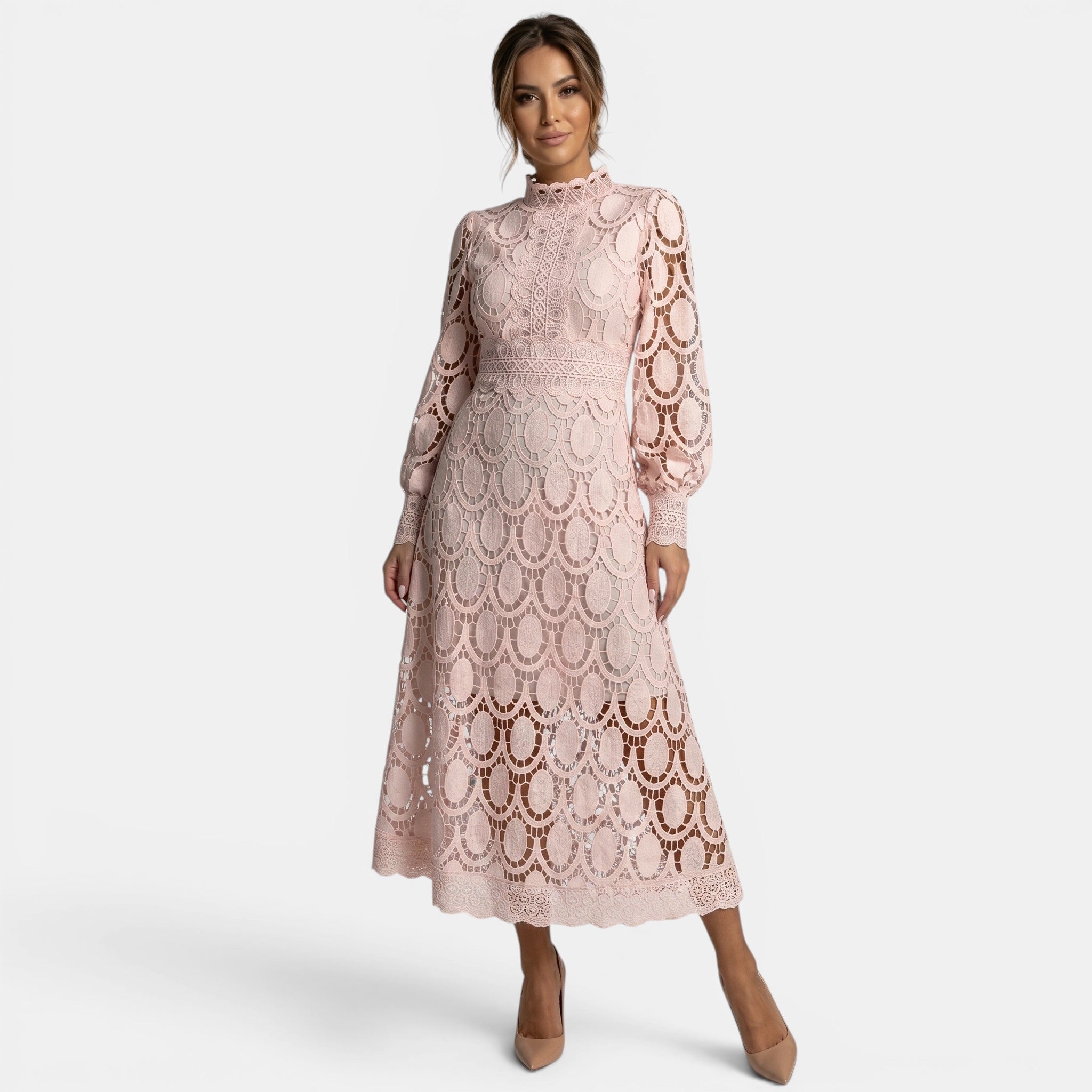 Women's Long Sleeve Lace Midi Dress SnugBubs Australia