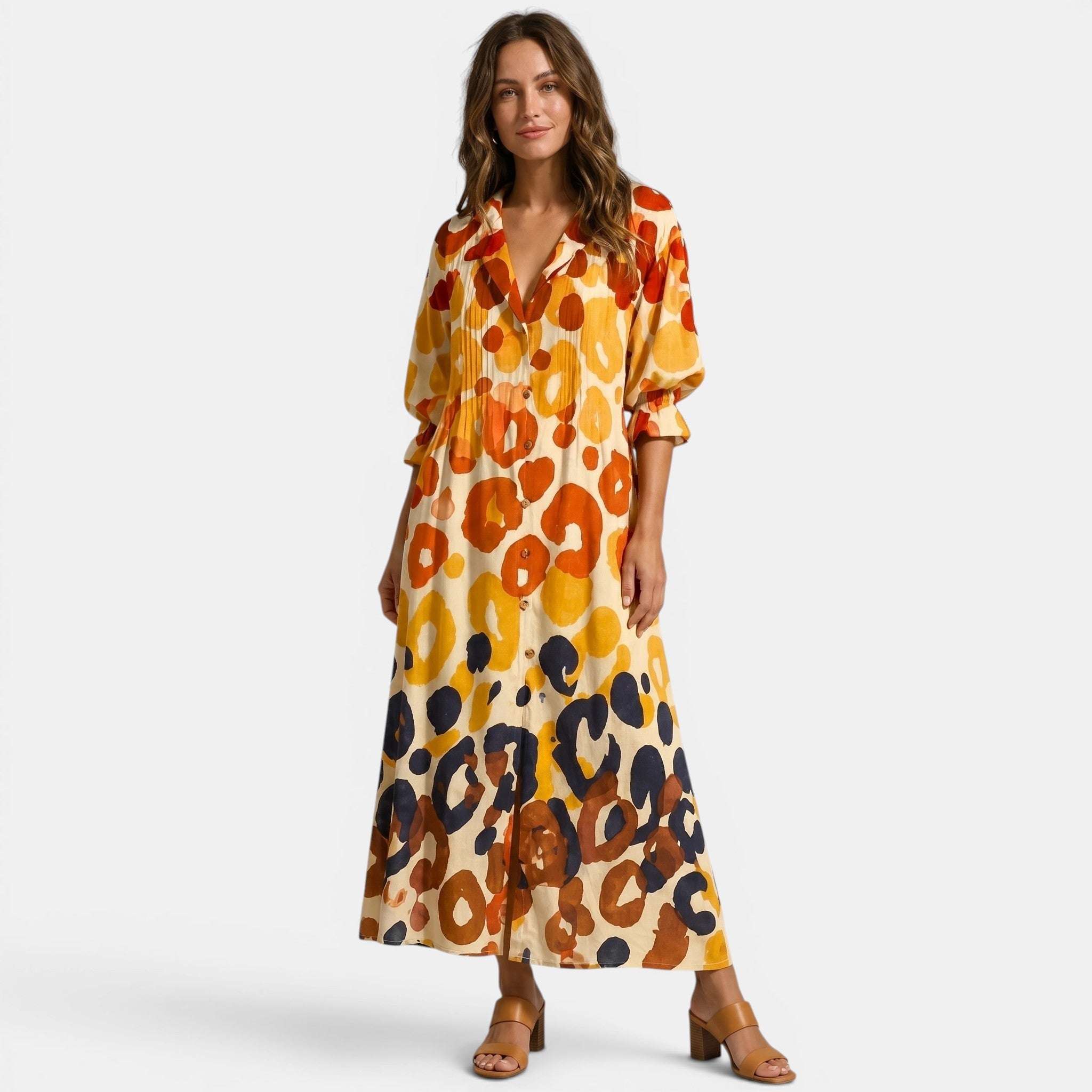 Women's Long Sleeve Printed Maxi Dress SnugBubs Australia