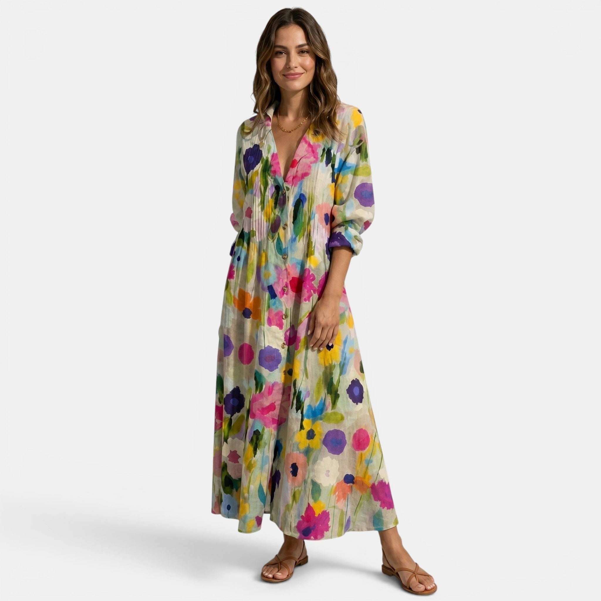Women's Long Sleeve Printed Maxi Dress SnugBubs Australia