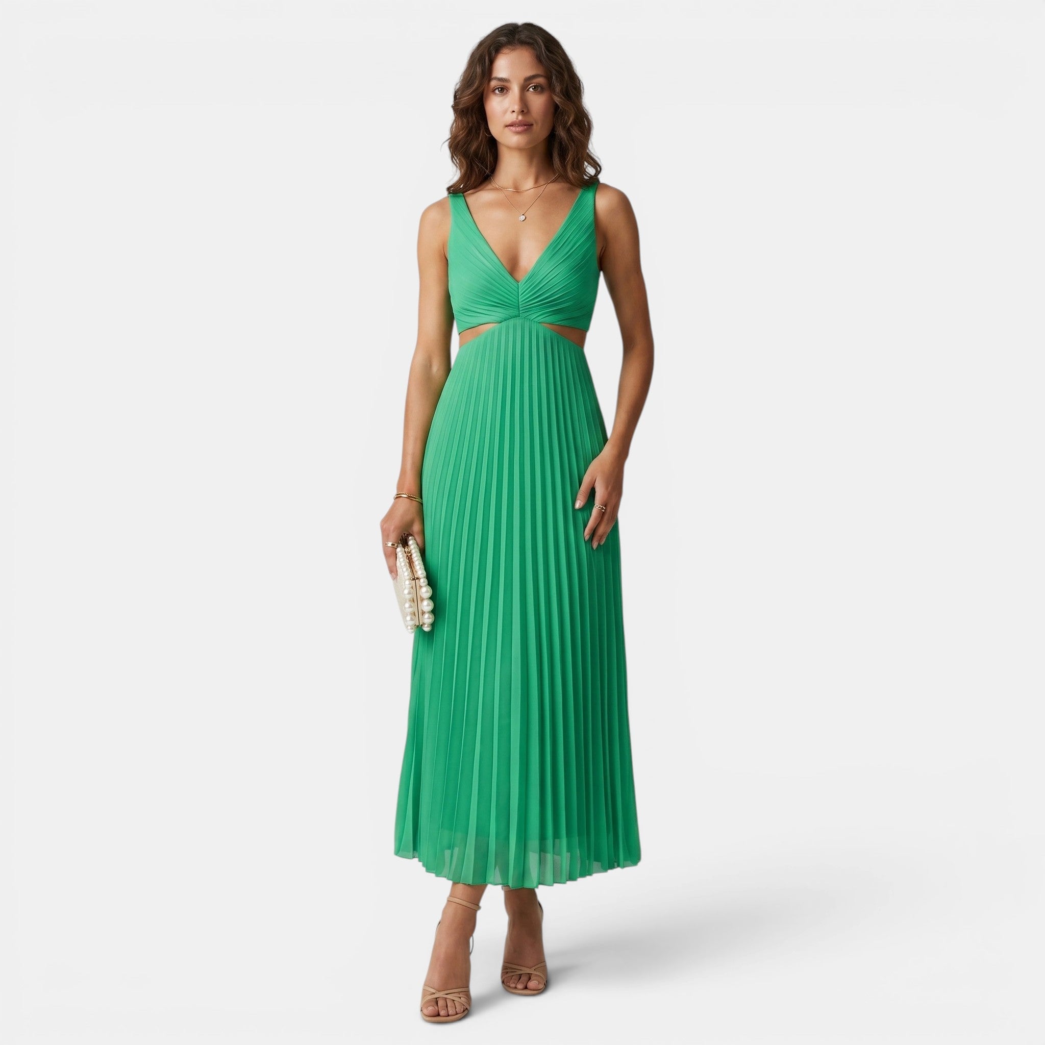 Women's Pleated Maxi Dress Elegant Wedding Guest Dress SnugBubs Australia