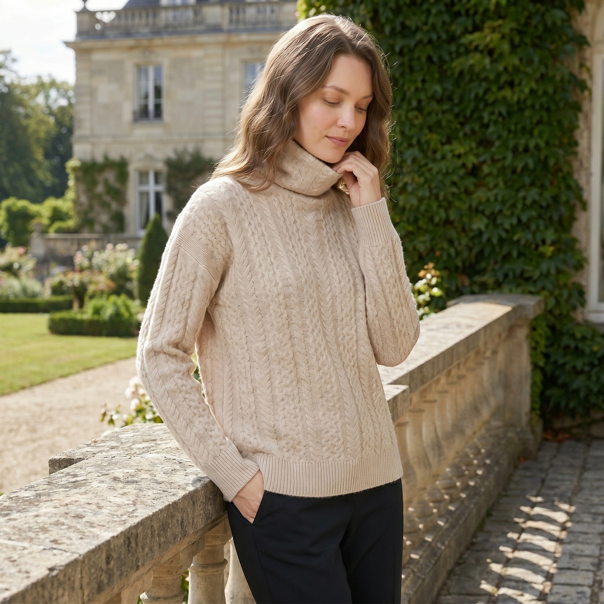 Women's Relaxed Fit High Neck Knit Sweater SnugBubs Australia