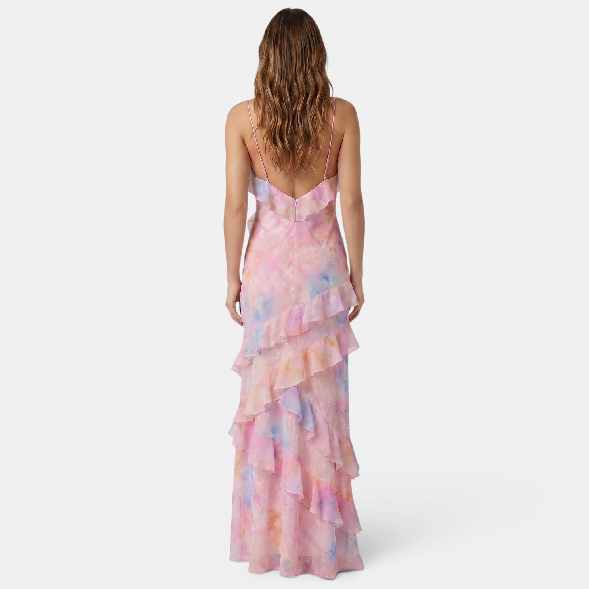 Women's Ruffle Maxi Dress with Floral Print SnugBubs Australia