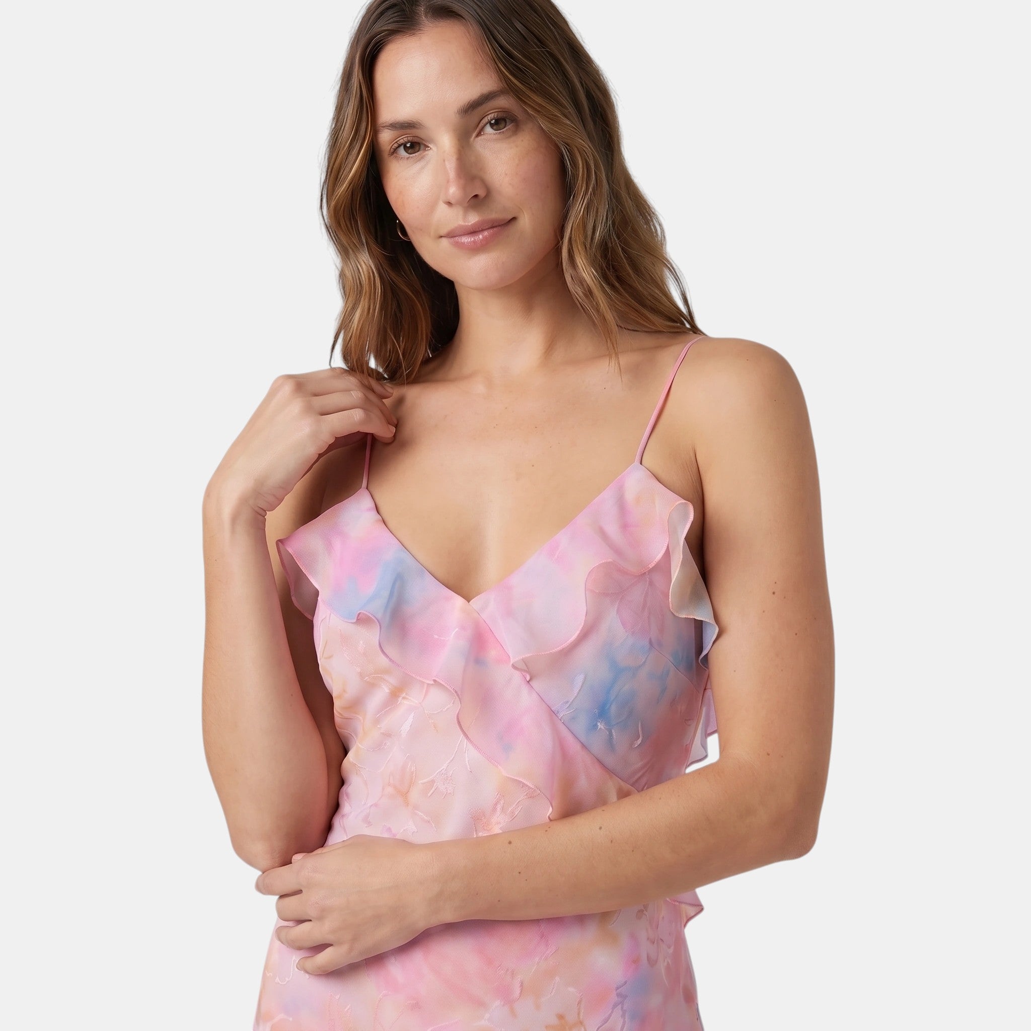 Women's Ruffle Maxi Dress with Floral Print SnugBubs Australia