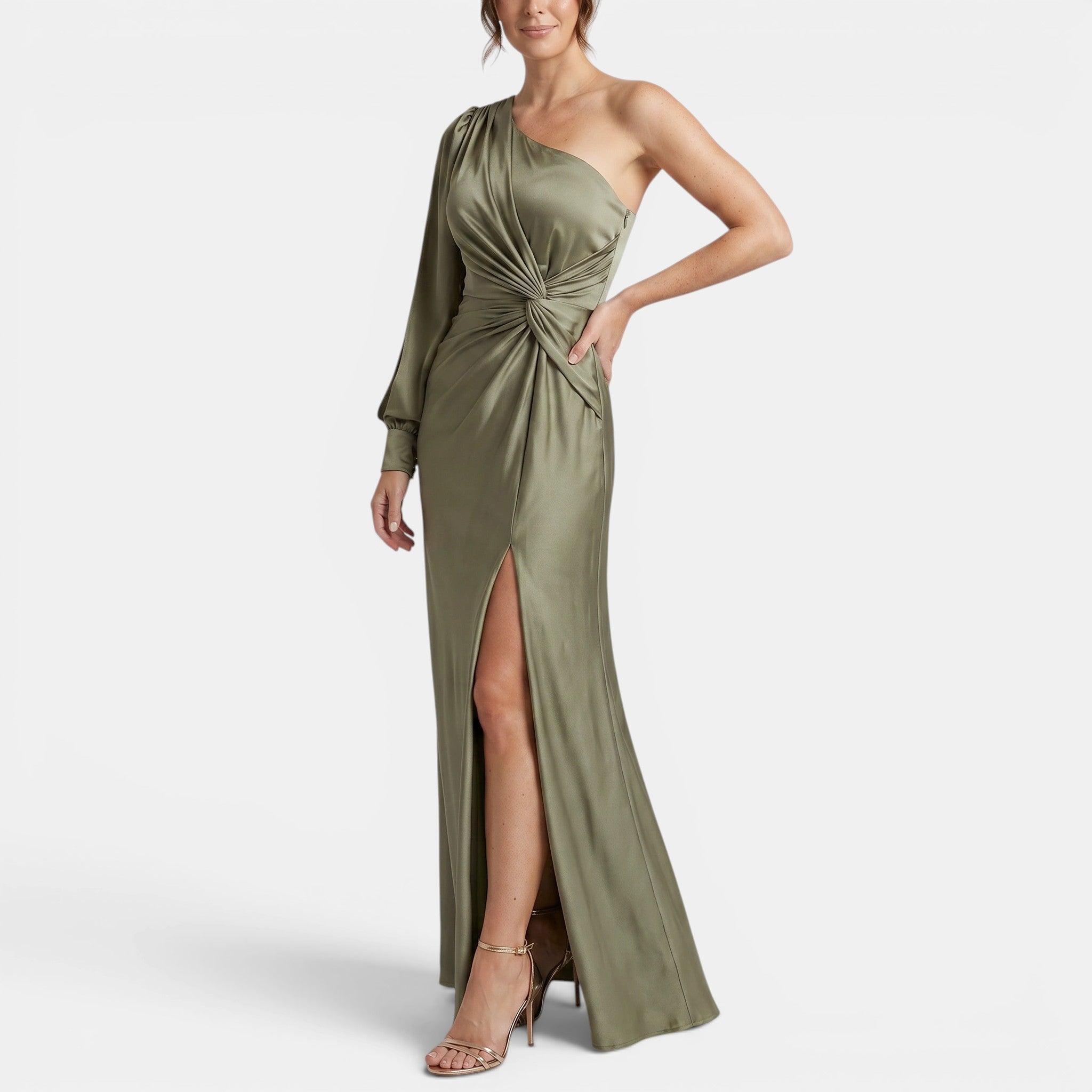 Women's Satin Maxi Dress Elegant Evening Gown SnugBubs Australia